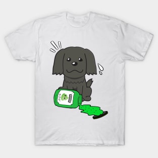 Cute black sheepdog Spilled Wasabi sauce T-Shirt